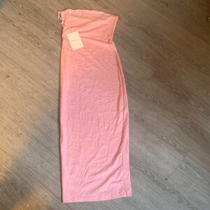 SHEIN Pink Strapless Maxi Dress